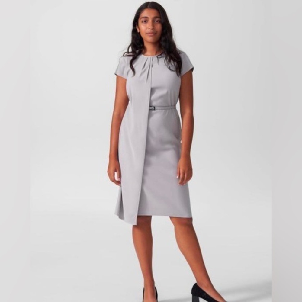 NWT Universal Standard Vesper Boardroom Belted Workwear Dress Ash 3XS 2-4